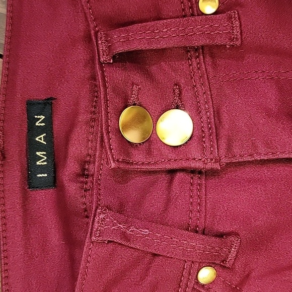 💥IMAN red maroon Stretch pants NEW SZ 4 - Picture 3 of 6